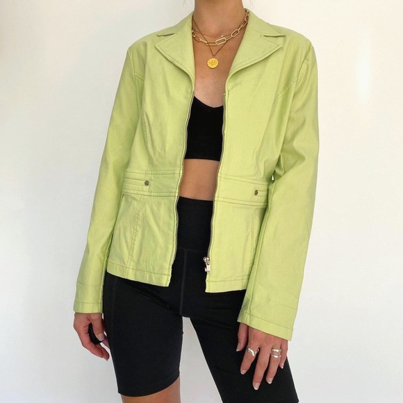 Vintage Blazer Chartreuse Lime Green - Picture 3 of 4